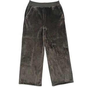 Rhone Corduroy Velour Plush Sweatpants Wide Leg Elastic Waist Espresso Womens XL